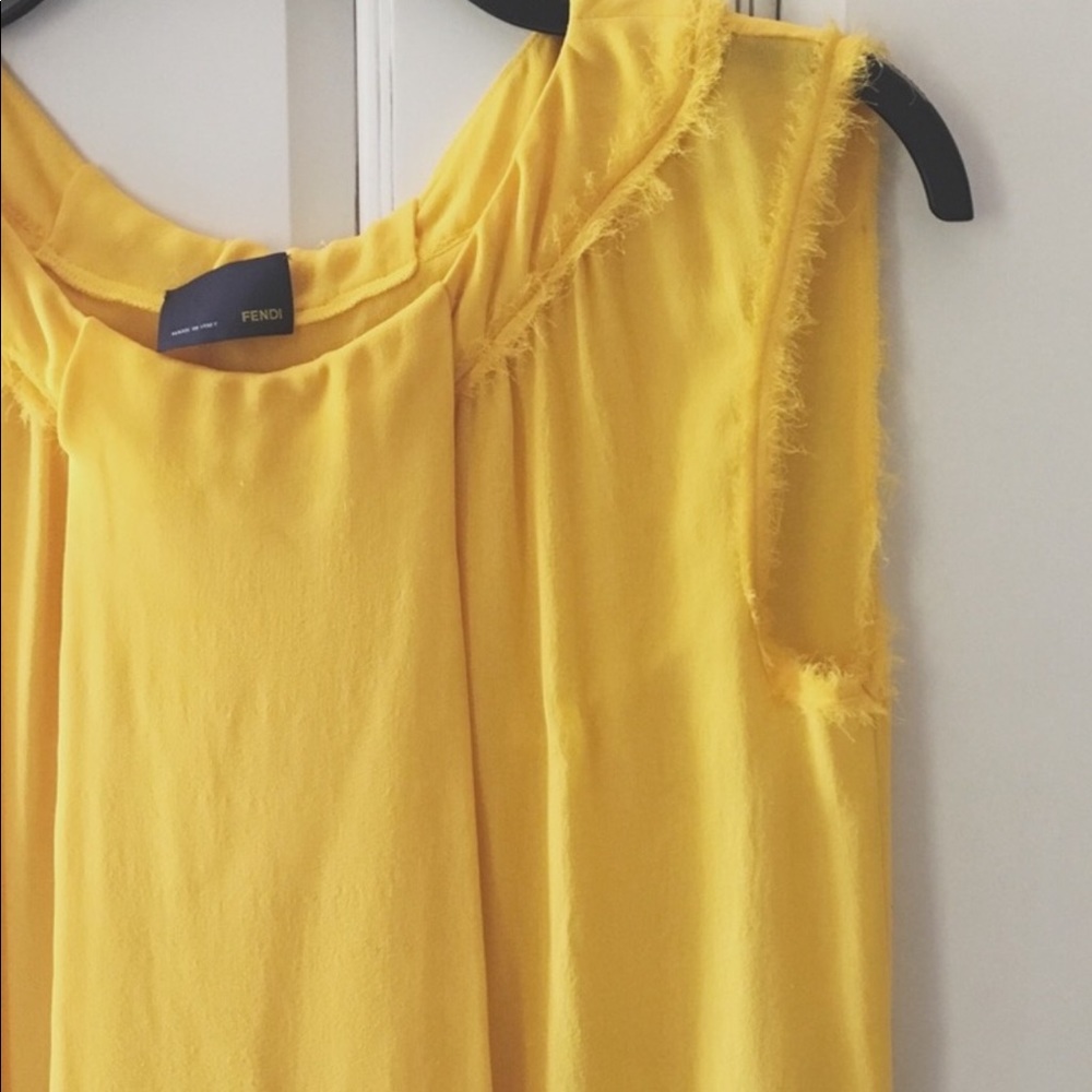 Fendi silk yellow float blouse